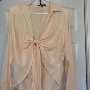 Misguided Tie Front Top